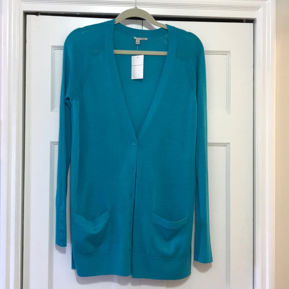 Halogen Cardigan with Button Sleeve Detail